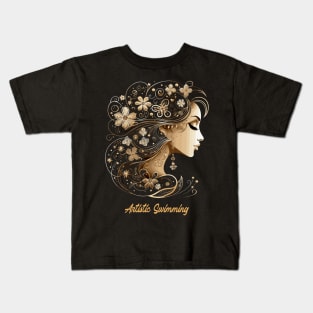 artistic swimming, synchronized swimming, golden dancers v4 Kids T-Shirt